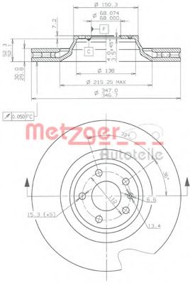 METZGER - 24891 V - Тормозной диск (Тормозная система)