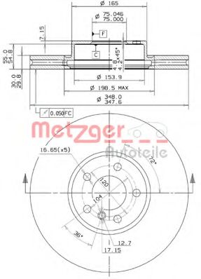 METZGER - 25099 V - Тормозной диск (Тормозная система)