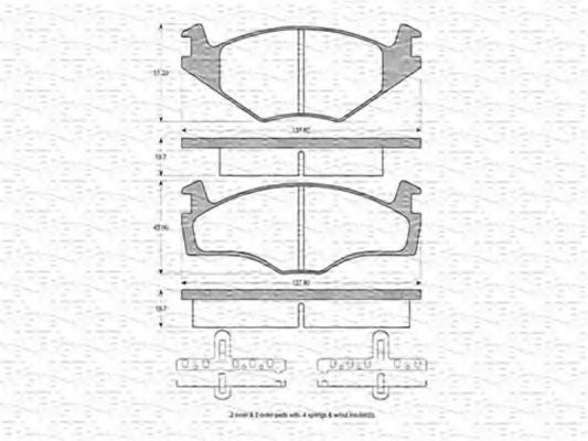 MAGNETI MARELLI - 363702160009 - Комплект тормозных колодок, дисковый тормоз (Тормозная система)