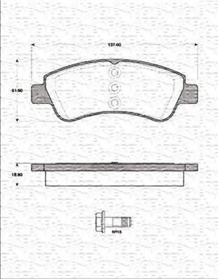 MAGNETI MARELLI - 363702161418 - Комплект тормозных колодок, дисковый тормоз (Тормозная система)