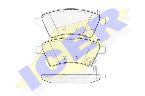 ICER - 181758 - Комплект тормозных колодок, дисковый тормоз (Тормозная система)