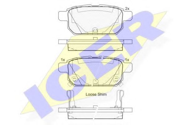 ICER - 182017 - Комплект тормозных колодок, дисковый тормоз (Тормозная система)
