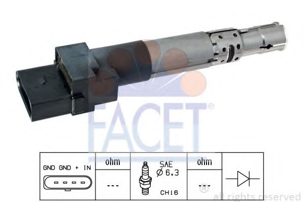 FACET - 9.6334 - Катушка зажигания (Система зажигания)