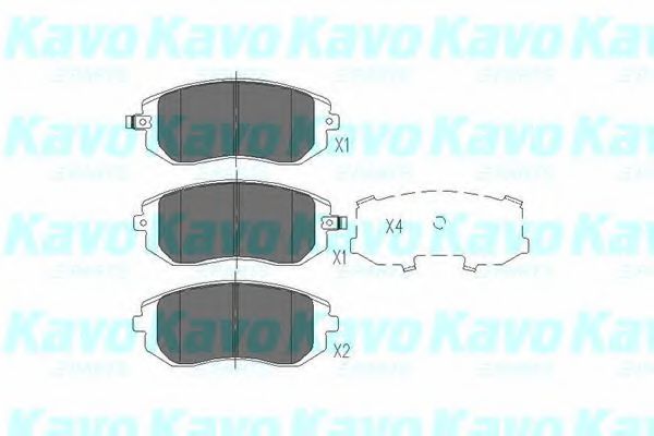 KAVO PARTS - KBP-8004 - Комплект тормозных колодок, дисковый тормоз (Тормозная система)