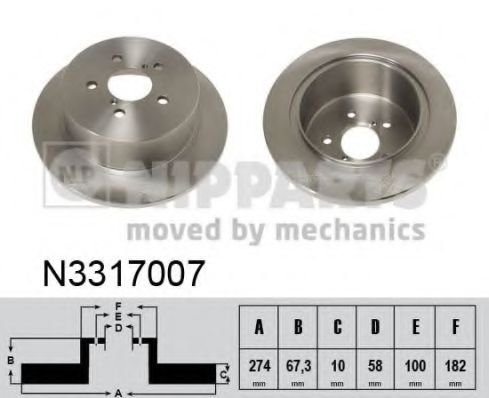 NIPPARTS - N3317007 - Тормозной диск (Тормозная система)