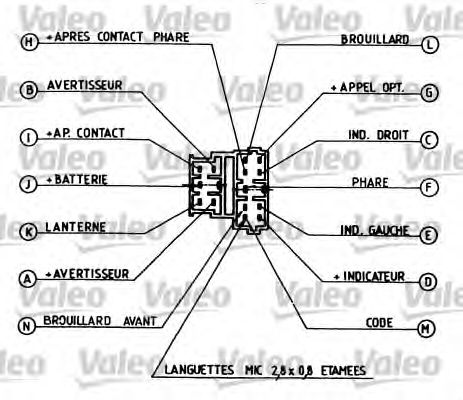 VALEO - 251260 - Выключатель на рулевой колонке (Контрольные приборы)