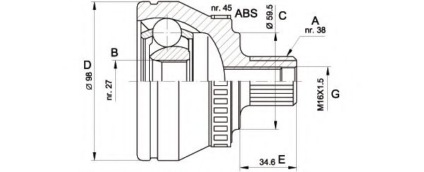 OPEN PARTS - CVJ5261.10 - Шарнирный комплект, приводной вал (Привод колеса)