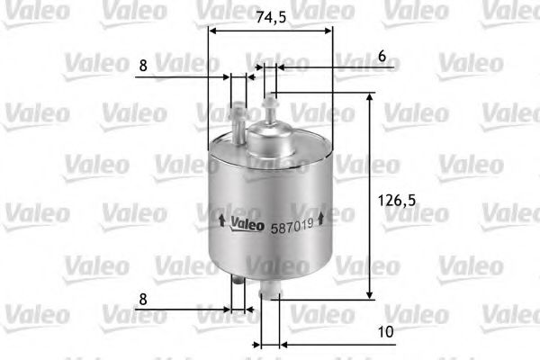 VALEO - 587019 - Топливный фильтр (Система подачи топлива)