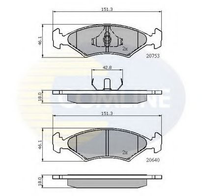 COMLINE - CBP0118 - Комплект тормозных колодок, дисковый тормоз (Тормозная система)