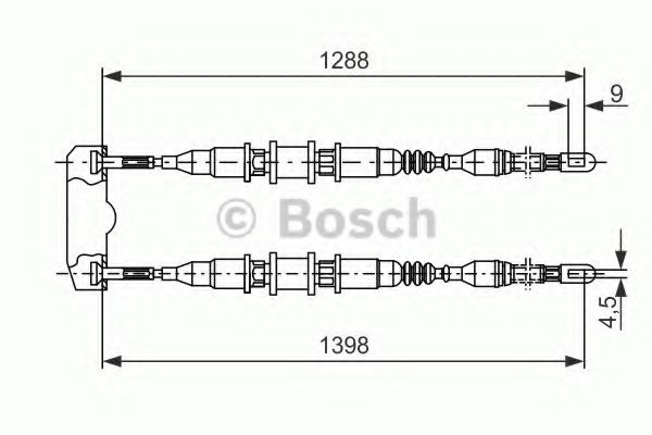 BOSCH - 1 987 477 258 - Трос, стояночная тормозная система (Тормозная система)