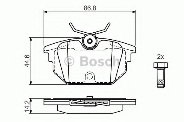 BOSCH - 0 986 424 545 - Комплект тормозных колодок, дисковый тормоз (Тормозная система)