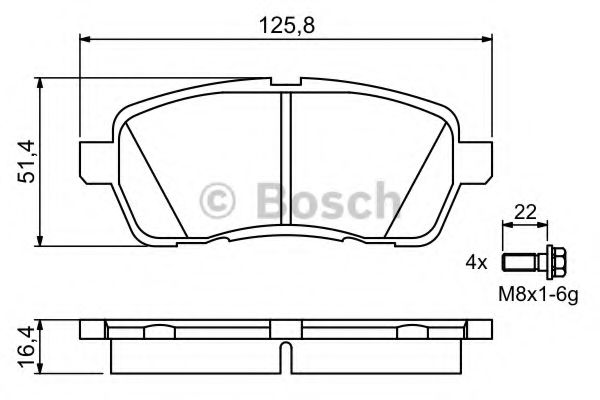 BOSCH - 0 986 494 195 - Комплект тормозных колодок, дисковый тормоз (Тормозная система)