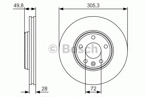 BOSCH - 0 986 479 R93 - Тормозной диск (Тормозная система)