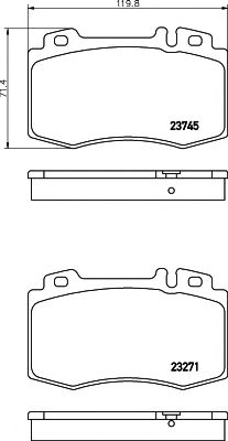 HELLA PAGID - 8DB 355 010-101 - Комплект тормозных колодок, дисковый тормоз (Тормозная система)