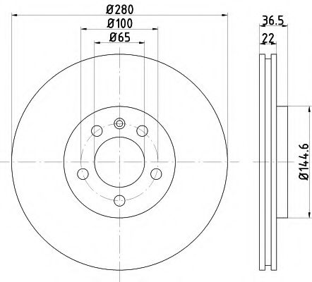 HELLA PAGID - 8DD 355 105-381 - Тормозной диск (Тормозная система)