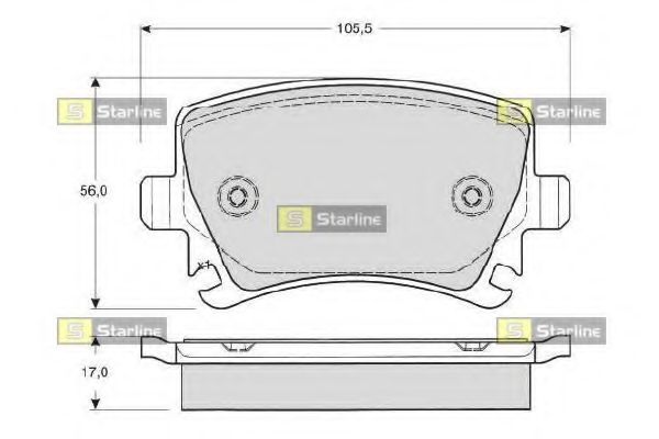 STARLINE - BD S011S - Комплект тормозных колодок, дисковый тормоз