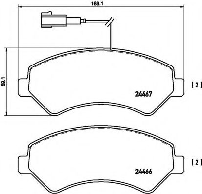 BREMBO - P 23 136 - Комплект тормозных колодок, дисковый тормоз (Тормозная система)