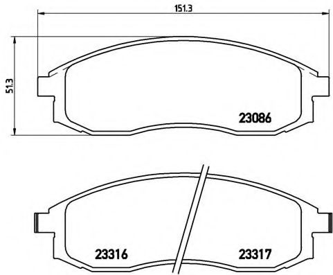 BREMBO - P 54 032 - Комплект тормозных колодок, дисковый тормоз (Тормозная система)