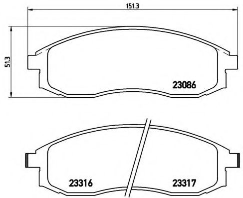 BREMBO - P 54 037 - Комплект тормозных колодок, дисковый тормоз (Тормозная система)