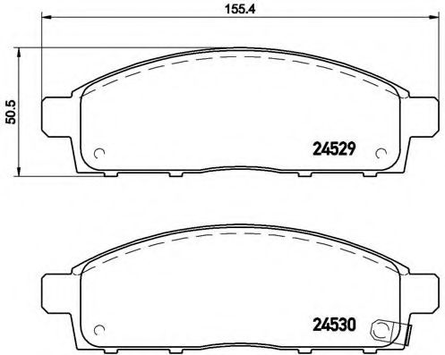 BREMBO - P 54 038 - Комплект тормозных колодок, дисковый тормоз (Тормозная система)