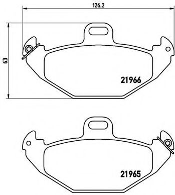 BREMBO - P 68 021 - Комплект тормозных колодок, дисковый тормоз (Тормозная система)