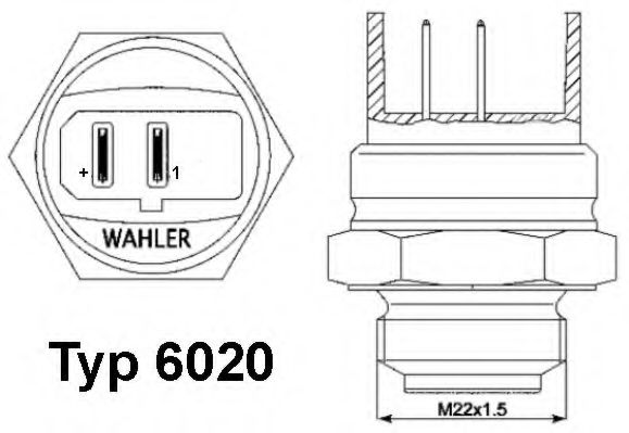 WAHLER - 6020.95D - Термовыключатель, вентилятор радиатора (Охлаждение)