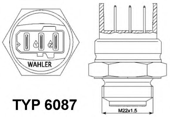 WAHLER - 6087.87D - Термовыключатель, вентилятор радиатора (Охлаждение)