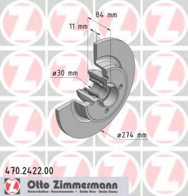 ZIMMERMANN - 470.2422.00 - Тормозной диск (Тормозная система)