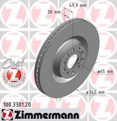 ZIMMERMANN - 100.3301.20 - Тормозной диск (Тормозная система)