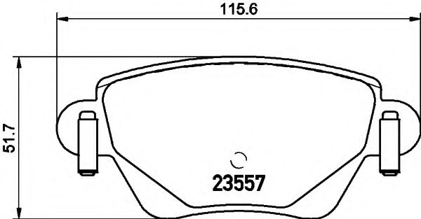 HELLA - 8DB 355 012-211 - Комплект тормозных колодок, дисковый тормоз (Тормозная система)