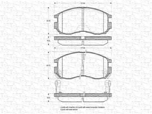 MAGNETI MARELLI - 363702160777 - Комплект тормозных колодок, дисковый тормоз (Тормозная система)