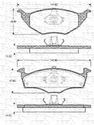 MAGNETI MARELLI - 363702161096 - Комплект тормозных колодок, дисковый тормоз (Тормозная система)