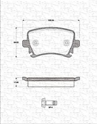 MAGNETI MARELLI - 363702161251 - Комплект тормозных колодок, дисковый тормоз (Тормозная система)