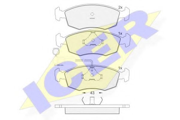 ICER - 181227 - Комплект тормозных колодок, дисковый тормоз (Тормозная система)