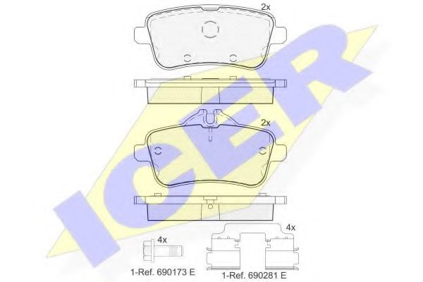 ICER - 182072-066 - Комплект тормозных колодок, дисковый тормоз (Тормозная система)