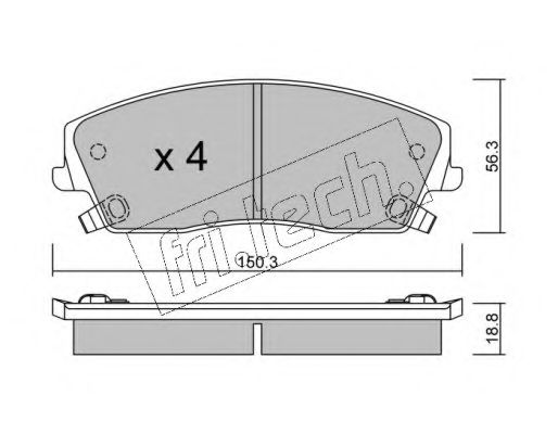 FRI.TECH. - 732.0 - Комплект тормозных колодок, дисковый тормоз (Тормозная система)