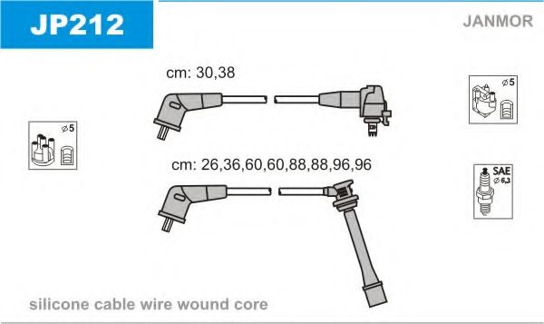 JANMOR - JP212 - Комплект проводов зажигания (Система зажигания)