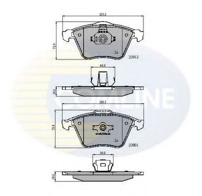 COMLINE - CBP01607 - Комплект тормозных колодок, дисковый тормоз (Тормозная система)