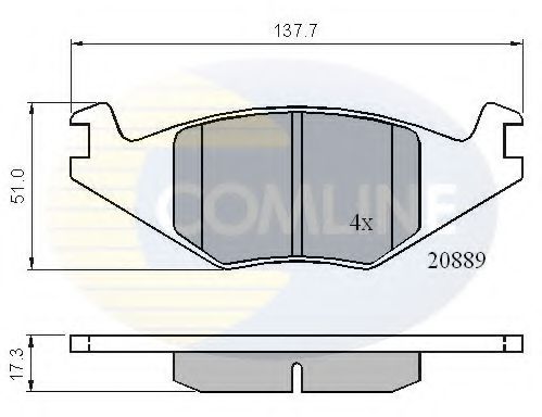 COMLINE - CBP0136 - Комплект тормозных колодок, дисковый тормоз (Тормозная система)