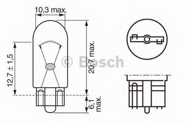 BOSCH - 1 987 302 217 - Лампа накаливания, фонарь освещения номерного знака (Освещение)