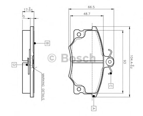 BOSCH - 0 986 TB2 006 - Комплект тормозных колодок, дисковый тормоз (Тормозная система)