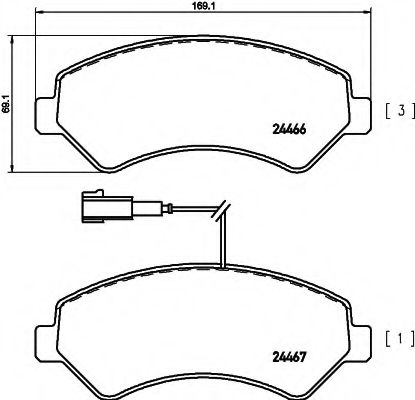 HELLA - 8DB 355 012-921 - Комплект тормозных колодок, дисковый тормоз (Тормозная система)