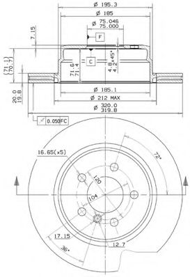 METZGER - 25120 V - Тормозной диск (Тормозная система)