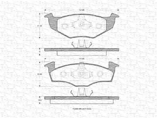 MAGNETI MARELLI - 363702160390 - Комплект тормозных колодок, дисковый тормоз (Тормозная система)