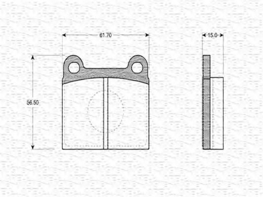 MAGNETI MARELLI - 363702160980 - Комплект тормозных колодок, дисковый тормоз (Тормозная система)