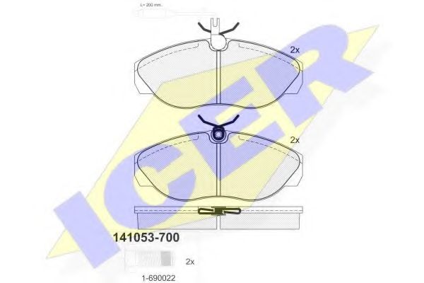 ICER - 141053-700 - Комплект тормозных колодок, дисковый тормоз (Тормозная система)