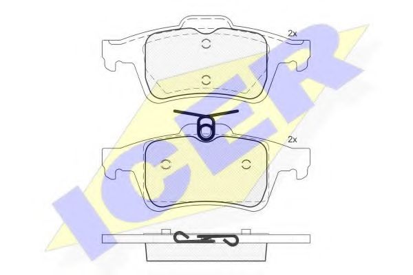 ICER - 181825 - Комплект тормозных колодок, дисковый тормоз (Тормозная система)