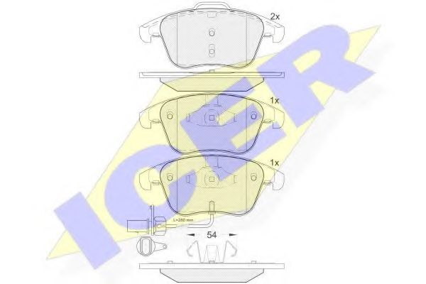 ICER - 181864 - Комплект тормозных колодок, дисковый тормоз (Тормозная система)