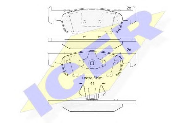ICER - 182115 - Комплект тормозных колодок, дисковый тормоз (Тормозная система)