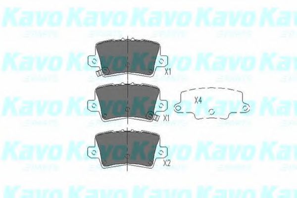 KAVO PARTS - KBP-2014 - Комплект тормозных колодок, дисковый тормоз (Тормозная система)